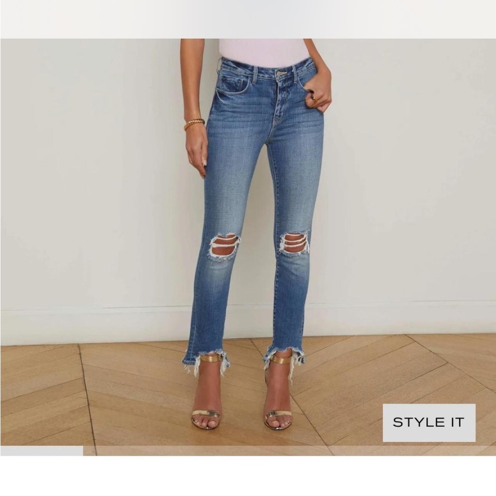 ***SOLD L'AGENCE Blue Skinny Jeans Distressed Modern